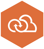 Icon of cloud and infinity symbol to demonstrate devops